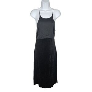 Juicy Couture Black‎ Label Dress 6 Velvet Satin Slip Midi Cocktail Party Y2K